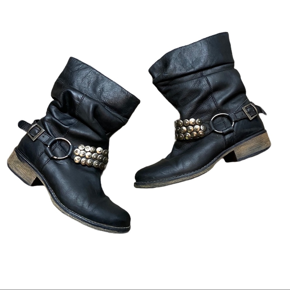 ❤️STEVE MADDEN P COINZ MOTO HARNESS STUDDED BOOTS